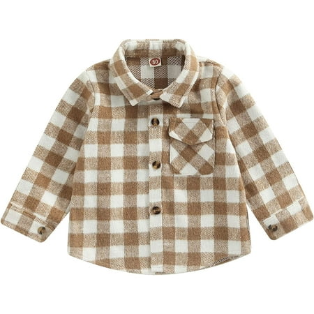HESHENG Toddler Baby Boys Girls Clothes Flannel Plaid Long Sleeve Lapel Button Down Pocketed Shirts Coats Cardigan Tops Brown 12-18 Months
HESHENG Toddler Baby Boys Girls Clothes Flannel Plaid Long Sleeve Lapel Button Down Pocketed Shirts Coats Cardigan Tops Brown 12-18 Months