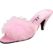 Phoebe 2.5 Heel Satin Maribou Slippers