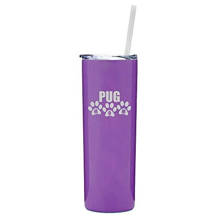 20 oz Skinny Tall Tumbler Stainless Steel Vacuum Insulated Travel Mug With Straw Pug Mom (Purple)
20 oz Skinny Tall Tumbler Stainless Steel Vacuum Insulated Travel Mug With Straw Pug Mom (Purple)
