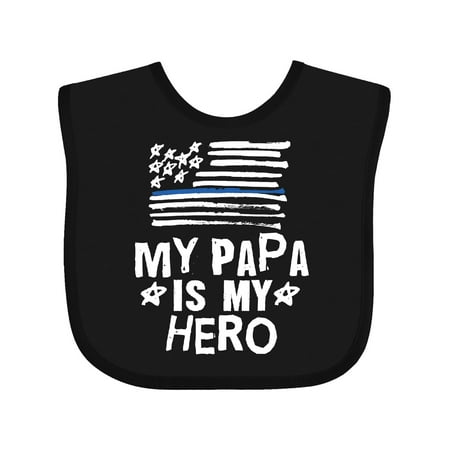 Inktastic Police Officer My Papa is My Hero Gift Baby Boy or Baby Girl Bib