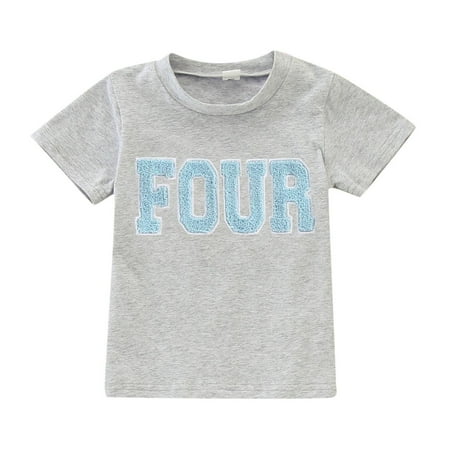 Boys Tshirts Shirts Child Birthday Short Sleeve Letter Embroider Toddler Gift Tops Tops for Boys
Boys Tshirts Shirts Child Birthday Short Sleeve Letter Embroider Toddler Gift Tops Tops for Boys