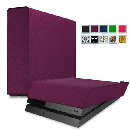 Fintie Playstation 4 PS4 Gaming Console Dust Cover PU Leather Case - Vertical + Horizontal 2 in 1 Pack Kits, Purple