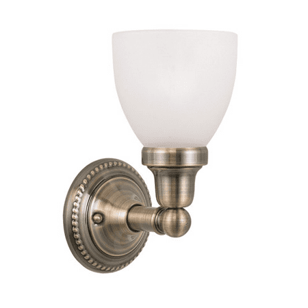 Bathroom Vanity 1 Light With Satin Opal White Glass Antique Brass size 6 in 100 Watts - World of Crystal
Bathroom Vanity 1 Light With Satin Opal White Glass Antique Brass size 6 in 100 Watts - World of Crystal
