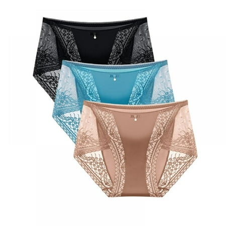 Sexy Lace Underwear for Women Ice Silk Seamless Panties No Show Panties Mid Waist Underwear Bikini 3 Pack
Sexy Lace Underwear for Women Ice Silk Seamless Panties No Show Panties Mid Waist Underwear Bikini 3 Pack