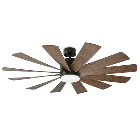 Windflower Indoor and Outdoor 12-Blade Smart Ceiling Fan 60in Oil Rubbed Bronze/Dark Walnut with 3000K LED Light Kit and Wall Control
Windflower Indoor and Outdoor 12-Blade Smart Ceiling Fan 60in Oil Rubbed Bronze/Dark Walnut with 3000K LED Light Kit and Wall Control