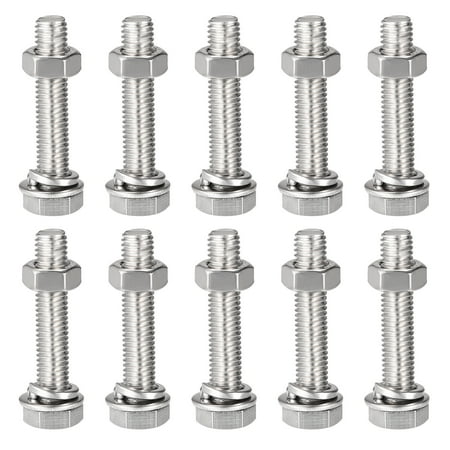 Uxcell M8 x 40mm 304 Stainless Steel Hex Head Screws Bolts Nuts Flat & Lock Washers Kits 10 Sets
Uxcell M8 x 40mm 304 Stainless Steel Hex Head Screws Bolts Nuts Flat & Lock Washers Kits 10 Sets