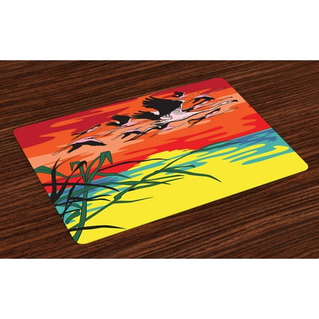 Flamingo Placemats Set of 4 Flamingos Flying in the Air with Horizon Landscape Illustration Savannah Artwork Washable Fabric Place Mats for Dining Room Kitchen Table Decor Multicolor by Ambesonne
Flamingo Placemats Set of 4 Flamingos Flying in the Air with Horizon Landscape Illustration Savannah Artwork Washable Fabric Place Mats for Dining Room Kitchen Table Decor Multicolor by Ambesonne