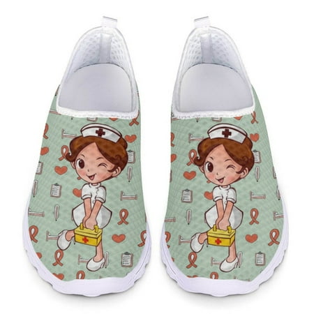 Cartoon Nurse Design Women Flat Sneakers Summer Outdoor Non-Slip Lightweight Mesh Loafers Breathable Slip-On Walking Shoes
Cartoon Nurse Design Women Flat Sneakers Summer Outdoor Non-Slip Lightweight Mesh Loafers Breathable Slip-On Walking Shoes