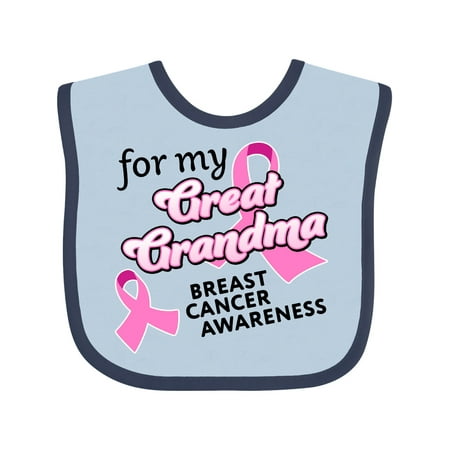 Inktastic For My Great Grandma-Breast Cancer Awareness Gift Baby Boy or Baby Girl Bib