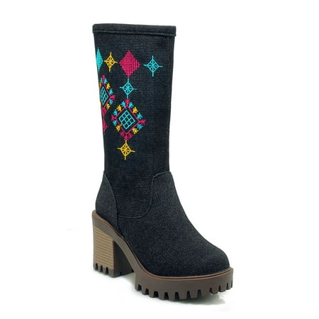 Winter Savings Clearance Deals 2022! Hvyes Autumn And Winter Ethnic Embroidered Women s Boots Thick-soled Thick High-heeled Denim Side Zipper Mid-tube Boots
Winter Savings Clearance Deals 2022! Hvyes Autumn And Winter Ethnic Embroidered Women s Boots Thick-soled Thick High-heeled Denim Side Zipper Mid-tube Boots