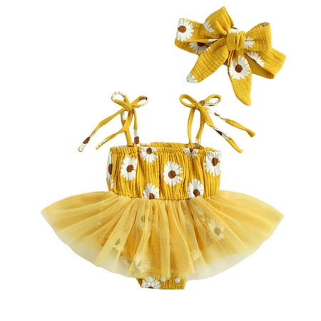 Infant Baby Girls Dresses Romper Daisy Strap Sleeveless Tutu Dress Jumpsuit Headband Summer Outfits Clothes
Infant Baby Girls Dresses Romper Daisy Strap Sleeveless Tutu Dress Jumpsuit Headband Summer Outfits Clothes