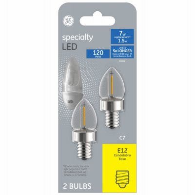 GE LED Night Light Bulbs Candelabra Base Clear 1-Watt 2-Pk. 1 Pack
GE LED Night Light Bulbs Candelabra Base Clear 1-Watt 2-Pk. 1 Pack