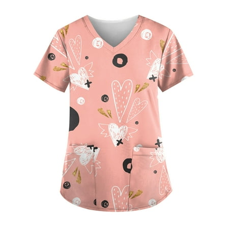 DNDKILG Women s Holiday Short Sleeve Uniform Pockets Casual Scrubs Top Working T Shirt Valentine s Day V Neck Nursing Scrubs Pink S
DNDKILG Women s Holiday Short Sleeve Uniform Pockets Casual Scrubs Top Working T Shirt Valentine s Day V Neck Nursing Scrubs Pink S
