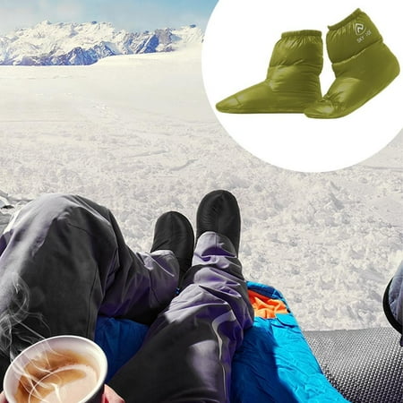 Camping Duck Down Slippers Foot Booties Boots Warmer Socks Cover Home Room