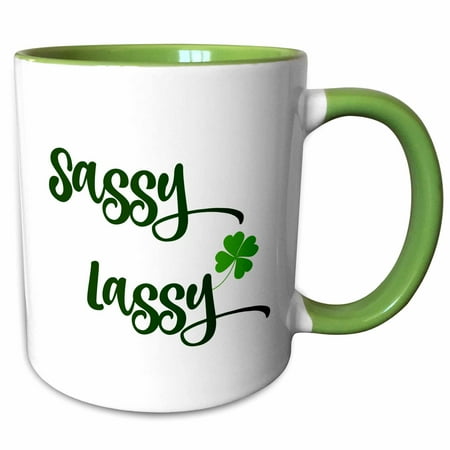 Image of Sassy Lassy Quote 11oz Two-Tone Green Mug mug-305119-7
