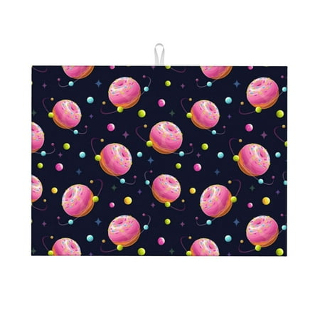 Dish Drying Mats for Kitchen Counter - Cartoon Donut Planets 18x24in Dish Drying Pad Coffee Mat with Hanging Loop Super Absorbent Kitchen Counter Mat Coffee Bar Accessories
Dish Drying Mats for Kitchen Counter - Cartoon Donut Planets 18x24in Dish Drying Pad Coffee Mat with Hanging Loop Super Absorbent Kitchen Counter Mat Coffee Bar Accessories