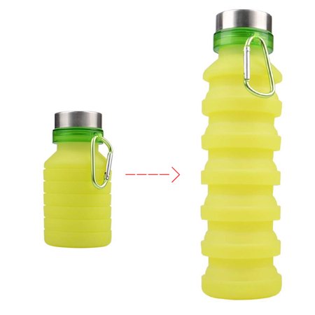 EIMELI Collapsible Water Bottle Reusable Silicone Foldable Water Bottles Portable Travel Water Bottle Leak Proof Waterbottle with Clip for Kids Adults Hiking Camping Gym Sports 18 oz (Green) 
EIMELI Collapsible Water Bottle Reusable Silicone Foldable Water Bottles Portable Travel Water Bottle Leak Proof Waterbottle with Clip for Kids Adults Hiking Camping Gym Sports 18 oz (Green)