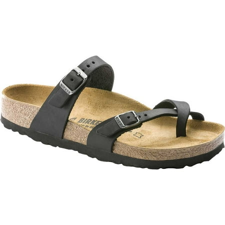 Women s Birkenstock Mayari Oiled Leather Sandal Black Oiled Leather 36 R
