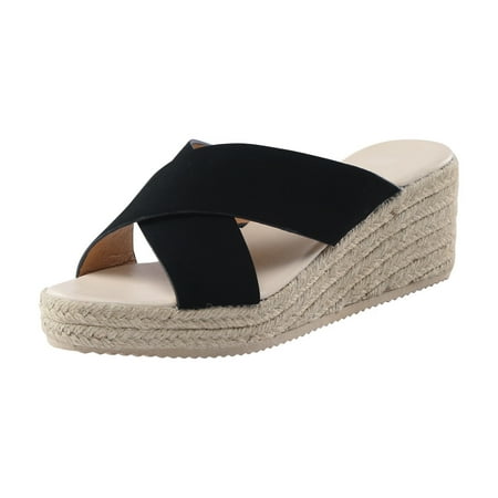 GNEIKDEING Slippers For Women Ladies Peep Toe Linen Sole Wedge Sandals Rome Shoes Gift on Clearance
GNEIKDEING Slippers For Women Ladies Peep Toe Linen Sole Wedge Sandals Rome Shoes Gift on Clearance