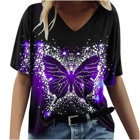Clearance Maternity Blouses Women s Fashion Printing Casual V-neck Short Sleeve Loose T-shirt Tops Basic Tees for Women Black S
Clearance Maternity Blouses Women s Fashion Printing Casual V-neck Short Sleeve Loose T-shirt Tops Basic Tees for Women Black S