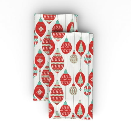 Linen Cotton Canvas Dinner Napkins (Set of 2) - Holiday Ornaments Retro Christmas Decor Party Green Red Print Cloth Dinner Napkins by Spoonflower
Linen Cotton Canvas Dinner Napkins (Set of 2) - Holiday Ornaments Retro Christmas Decor Party Green Red Print Cloth Dinner Napkins by Spoonflower