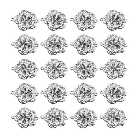 20pcs Antique Flower Pattern Charms Pendants DIY Jewelry Making Connectors