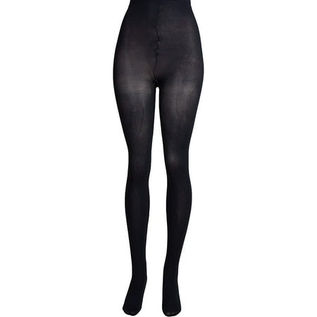 Opaque Plus Size Tights for Women Comfortable and Footed by Lissele Black 5X