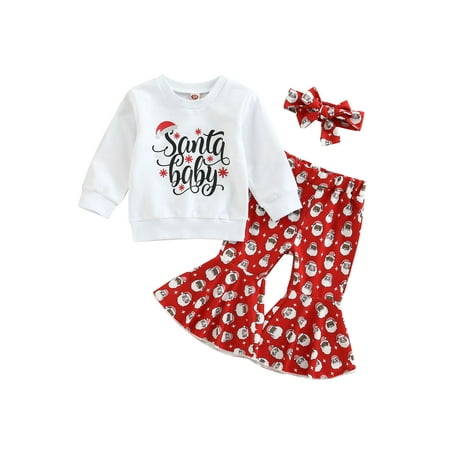 Sunisery Kids Baby Girls Christmas Outfits Set Long Sleeve Tops T-shirt Santa Claus Flare Pants Headband
Sunisery Kids Baby Girls Christmas Outfits Set Long Sleeve Tops T-shirt Santa Claus Flare Pants Headband