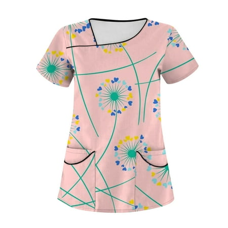 Yubatuo Independence Day Women Plus Size Scrubs Top with Pockets V-Neck Short Sleeve Printed Work Blouse for Women Pink L
Yubatuo Independence Day Women Plus Size Scrubs Top with Pockets V-Neck Short Sleeve Printed Work Blouse for Women Pink L