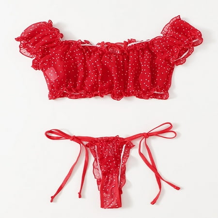 RPVATI Women Lingerie Sets Short Sleeve Mesh Lingerie for Women Sexy Tie Side String Bra and Panty Sets Red L
RPVATI Women Lingerie Sets Short Sleeve Mesh Lingerie for Women Sexy Tie Side String Bra and Panty Sets Red L