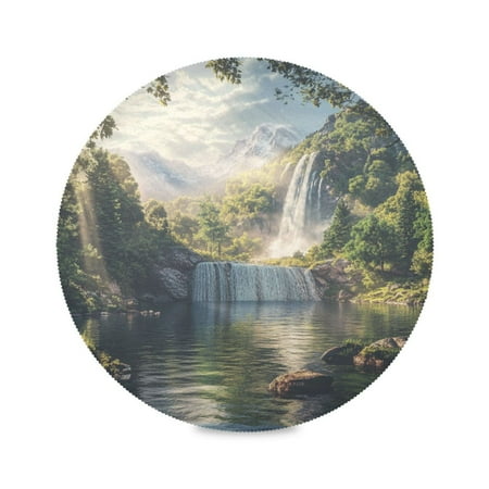 Round Plate Mat 15.4x15.4 Inchesx1 Placemat Table Mat Kitchen Mat Coffee Mat Fabric Thick Strong Wear-Resistant Heat Resistance Mountain Scenery 
Round Plate Mat 15.4x15.4 Inchesx1 Placemat Table Mat Kitchen Mat Coffee Mat Fabric Thick Strong Wear-Resistant Heat Resistance Mountain Scenery
