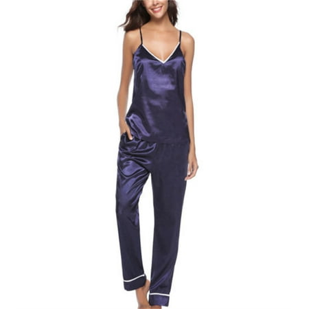 Chollius Women Silk Satin Pajamas Set 2 Piece Sleepwear Sexy V-Neck Sleeveless Sleepwear Lingerie Camisole Pants Set Nightwear
Chollius Women Silk Satin Pajamas Set 2 Piece Sleepwear Sexy V-Neck Sleeveless Sleepwear Lingerie Camisole Pants Set Nightwear
