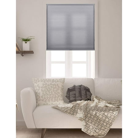 Arlo Blinds Single Cell Light Filtering Cordless Cellular Shades, Color: Grey, Size: 31.5"W x 48"H