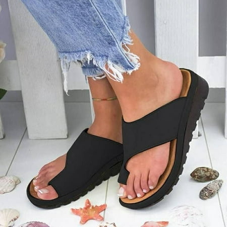 

OAVQHLG3B Wedge Sandals for Women Clearance Women Dressy Comfy Platform Casual Shoes Summer Beach Travel Slipper Flip Flops
