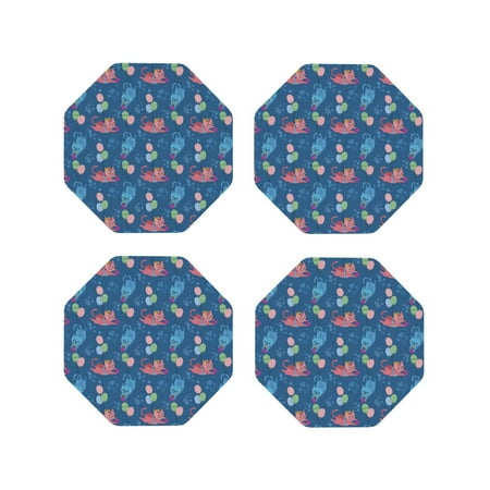 Coasters Set of 4 - Romantic Cute Cartoon Cat Balloon Drink Coasters for Tabletop Protection Leather Coasters for Living Room Decor and Housewarming Gift Octagon
Coasters Set of 4 - Romantic Cute Cartoon Cat Balloon Drink Coasters for Tabletop Protection Leather Coasters for Living Room Decor and Housewarming Gift Octagon