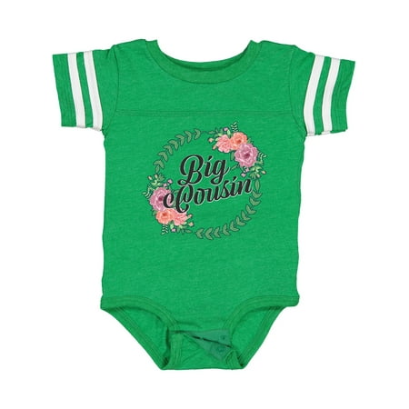 Inktastic Big Cousin with Flower Circle Gift Baby Girl Bodysuit