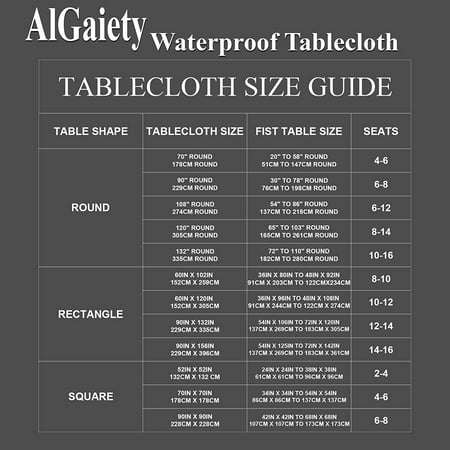 AlGaiety 2 Pack Waterproof Round Tablecloth 108 Inch Polyester Tablecloths Wrinkle Resistant Polyester Table Cover for Dining Table Outdoor Party and Banquets (Black)
AlGaiety 2 Pack Waterproof Round Tablecloth 108 Inch Polyester Tablecloths Wrinkle Resistant Polyester Table Cover for Dining Table Outdoor Party and Banquets (Black)