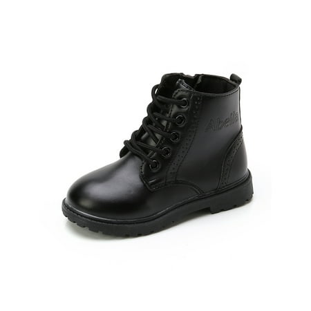 Eloshman Children Ankle Boots Side Zipper Combat Boot Plush Lined Short Bootie School Non-Slip Lace Up Booties Comfort Winter Shoes Black Style A 6.5C
Eloshman Children Ankle Boots Side Zipper Combat Boot Plush Lined Short Bootie School Non-Slip Lace Up Booties Comfort Winter Shoes Black Style A 6.5C