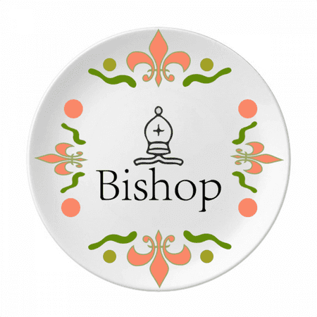 Bishop White Word Chess Game Flower Ceramics Plate Tableware Dinner Dish