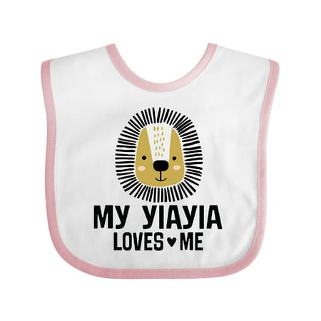 Inktastic My YiaYia Loves Me Grandkids Gift Baby Boy Bib