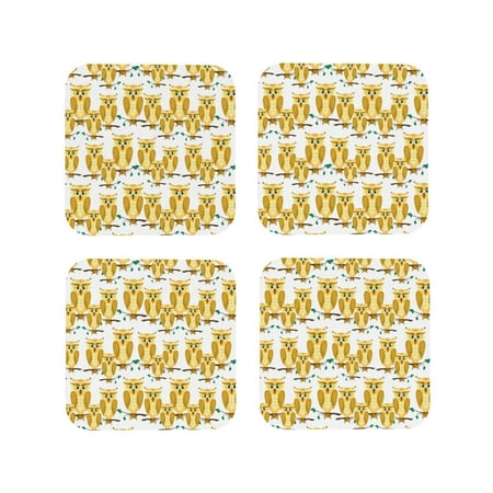 Leather Coasters with Heat-resistant for Drinks Yellow Owls Cup Coasters Cup Pad Mat for Tabletop Protection Coffee Table Office Desk and Housewarming Gift
Leather Coasters with Heat-resistant for Drinks Yellow Owls Cup Coasters Cup Pad Mat for Tabletop Protection Coffee Table Office Desk and Housewarming Gift