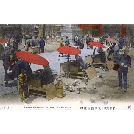 Senso-Ji - Stalls By Buddhist Temple Asakusa Tokyo Japan Poster Print By Mary Evans Grenville Collins Postcard Collection