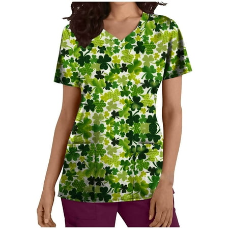 Olyvenn Save Big Tunic Scrub Tops for Women Fashion Ladies Working Uniform Short Sleeve Pocket Sexy V Neck Slim Fit Casual St. Patrick s Day Graphic Lucky Clover Print Female Leisure Yellow 8
Olyvenn Save Big Tunic Scrub Tops for Women Fashion Ladies Working Uniform Short Sleeve Pocket Sexy V Neck Slim Fit Casual St. Patrick s Day Graphic Lucky Clover Print Female Leisure Yellow 8
