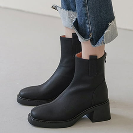 PhoneSoap Fashion Autumn Women Ankle Boots Heel Middle Heel Square Toe Solid Color Back Zipper Black
PhoneSoap Fashion Autumn Women Ankle Boots Heel Middle Heel Square Toe Solid Color Back Zipper Black