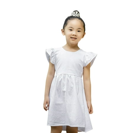 Suanret Princess Summer Baby Girls Dress Ruffles Sleeve Solid Backless Bowknot Knee Length A-Line Dress White 3T
Suanret Princess Summer Baby Girls Dress Ruffles Sleeve Solid Backless Bowknot Knee Length A-Line Dress White 3T