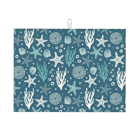 Dish Drying Mat Summer starfish shell coral Highly Absorbent Microfiber Drying Mat Kitchen Counter or Sink Drawer Liner 18x24 Kitchen Drying Mat Coffee Mat Kitchen Essentials
Dish Drying Mat Summer starfish shell coral Highly Absorbent Microfiber Drying Mat Kitchen Counter or Sink Drawer Liner 18x24 Kitchen Drying Mat Coffee Mat Kitchen Essentials