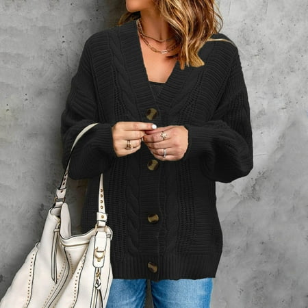 Sweaters For Women 2024 Cozy Comfy Knit Solid Color Button Down Bell Sleeves Jacquard Cardigan Black Xl
Sweaters For Women 2024 Cozy Comfy Knit Solid Color Button Down Bell Sleeves Jacquard Cardigan Black Xl