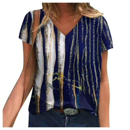 Mrat Women Workout Tops Short Sleeve V-Neck Blouses Fashion Ladies Causal V-Neck Print Blouse Short Sleeve T-Shirt Summer Tops Corset Tops for Female Soft
Mrat Women Workout Tops Short Sleeve V-Neck Blouses Fashion Ladies Causal V-Neck Print Blouse Short Sleeve T-Shirt Summer Tops Corset Tops for Female Soft