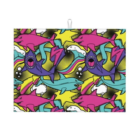 Dish Drying Mats for Kitchen Counter - wave shark 18x24in Dish Drying Pad Coffee Mat with Hanging Loop Super Absorbent Kitchen Counter Mat Coffee Bar Accessories
Dish Drying Mats for Kitchen Counter - wave shark 18x24in Dish Drying Pad Coffee Mat with Hanging Loop Super Absorbent Kitchen Counter Mat Coffee Bar Accessories