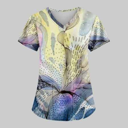 TKing Fashion Independence Day Women Plus Size Scrubs Top V-Neck Short Sleeve Printed Pockets Work Blouse for Women Yellow L
TKing Fashion Independence Day Women Plus Size Scrubs Top V-Neck Short Sleeve Printed Pockets Work Blouse for Women Yellow L